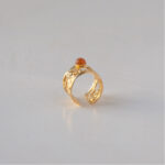 Bague Ancienne Plaquée Or Taille 55 - Finement Ciselée, Style Vintage - Occasion