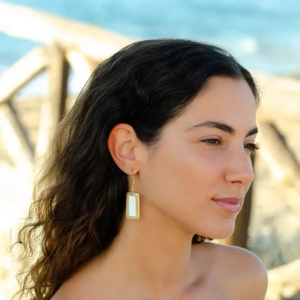 Boucles d'oreilles en porcelaine et or Zoë par Photyne Bazar de Méditerranée