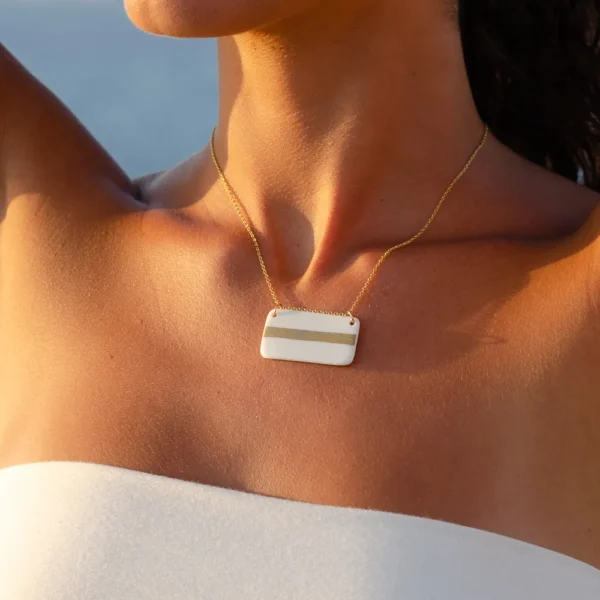 Collier en céramique et or Salome - collection Cartouche par Photyne