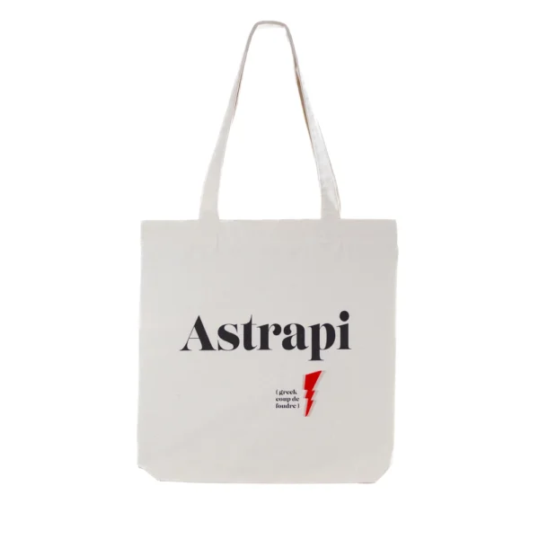 Fourre-tout ASTRAPI avec broche éclair plexiglass, toile robuste écrue, accessoire pratique et stylé, par Photyne