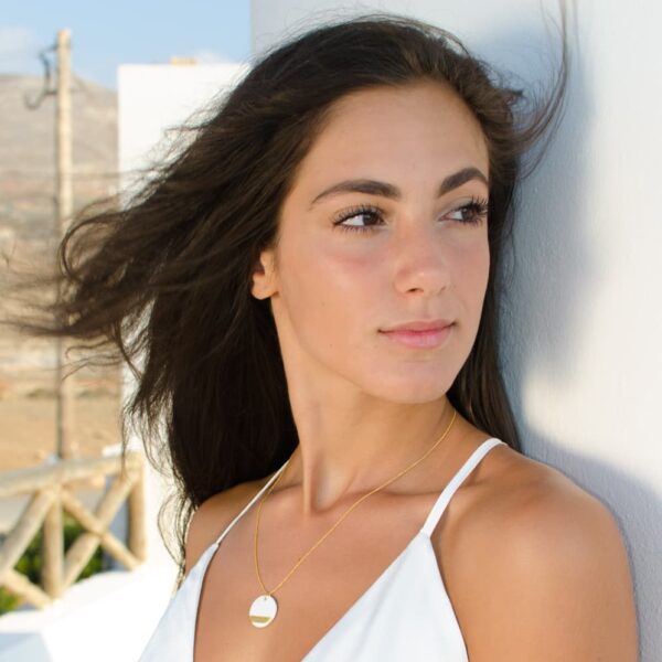 Collier Athena fusion de porcelaine blanche et or, symbole de sagesse, collection Helios par Photyne