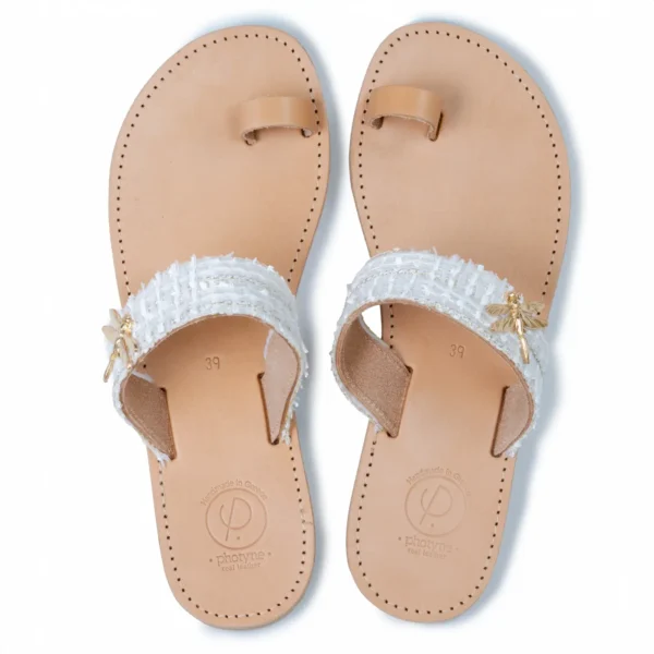 Sandales Anissa, 100% cuir de vachette, le raffinement de la Haute Couture à vos pieds par Photyne