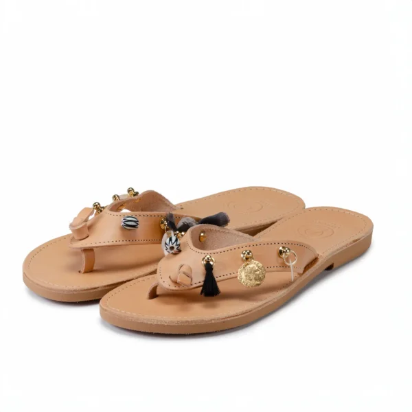 Sandales en Cuir pour Femme Kléodora par Photyne - Créations Franco-Grecques uniques.