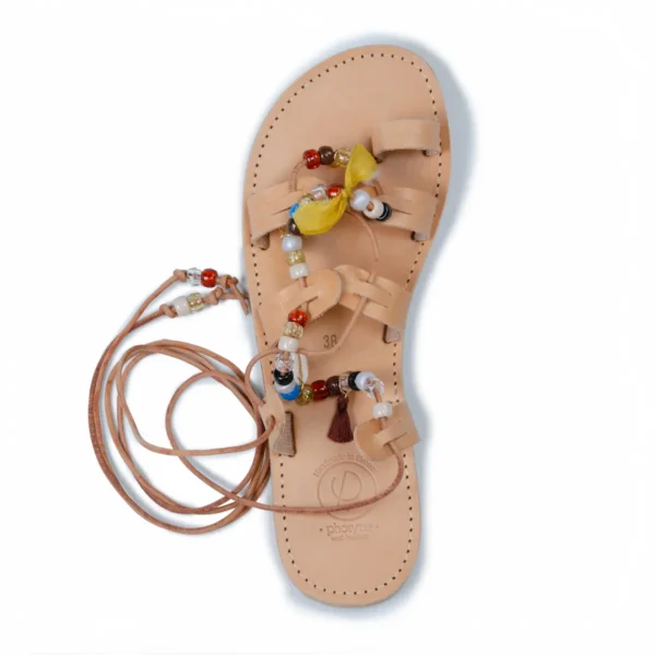 Sandale en cuir véritable pour femme Margarita , Chic et Style, Création unique par Photyne