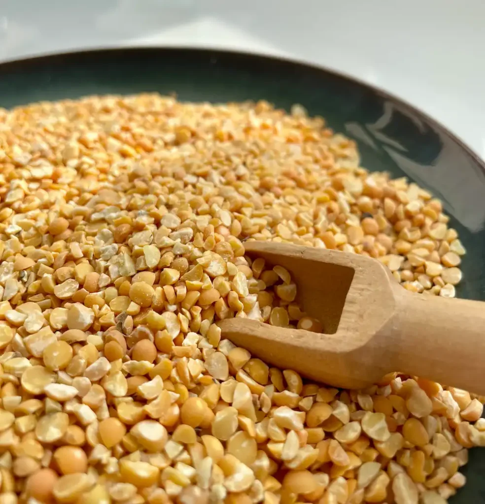 Fava grec pois cassés- gras plan sur une recette Photyne