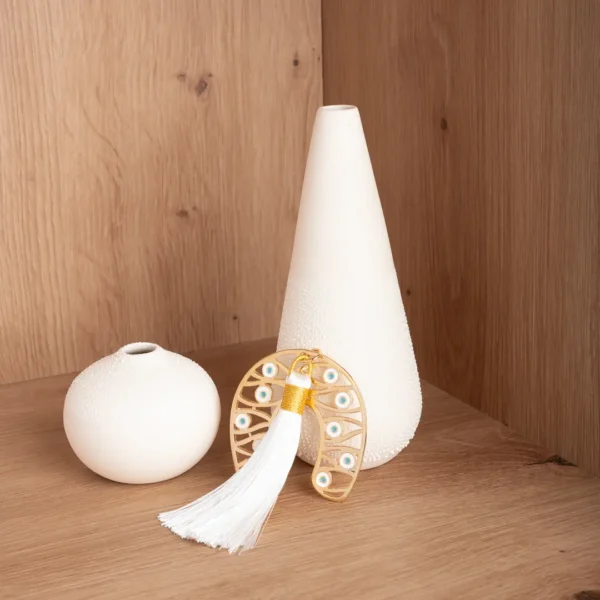 Porte-Bonheur en métal doré et émaillé Tychi, une décoration authentique grecque pour votre maison - La déco de Photyne