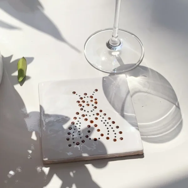 Dessous de Verre Méli en Faïence peinte à la main - une création Photyne