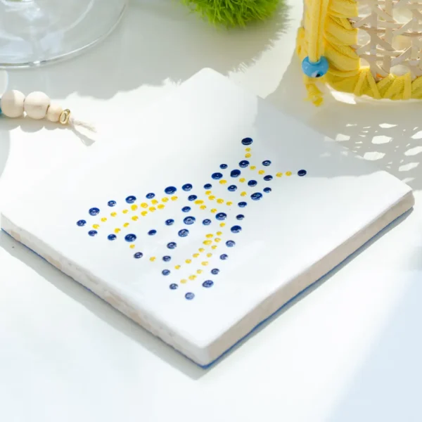 Dessous de Verre Méli en Faïence peinte à la main - une idée décoration moderne et élégante - Photyne