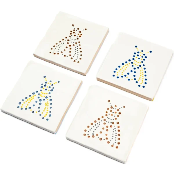 Accessoires uniques pour une déco de table élégante et rare - dessous de verre en faïence Méli- Photyne