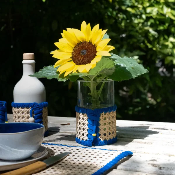 Vase en rotin - Ambiance champêtre décor de table original par Photyne