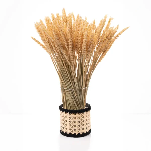 Vase Anthis - cannage de rotin tissé de couleur noire- décor de table élégant - photyne