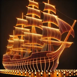 Bateau illuminé - décoration de Noël en Grèce - Photyne