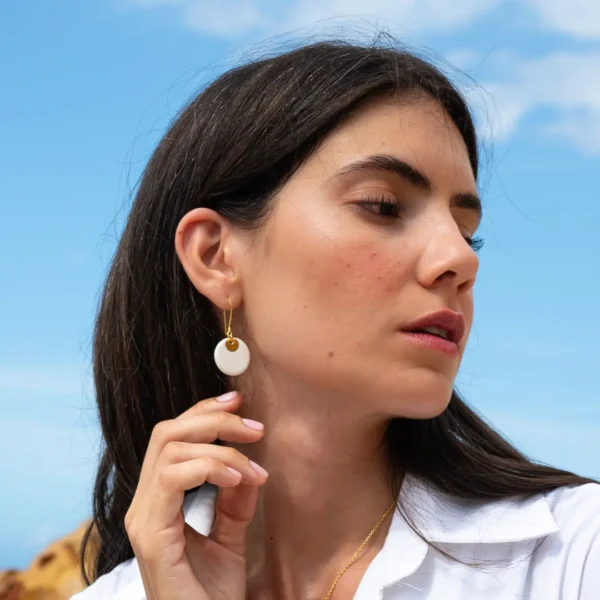 Boucles d'oreilles en porcelain - modèle Electra - Une création Photyne