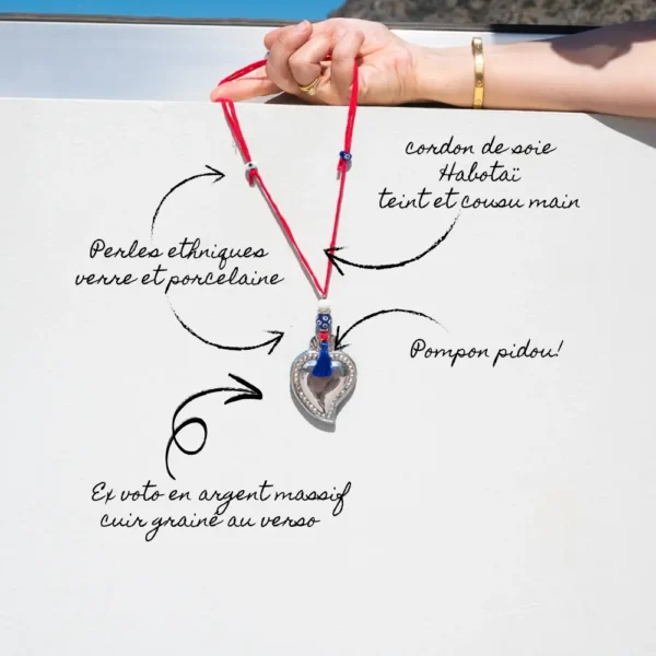 Pendentif TAMA - ex voto coeur en argent - une création Photyne