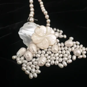 Boucles d'oreilles en nacre blanche artisanales Vivi - Une création Photyne