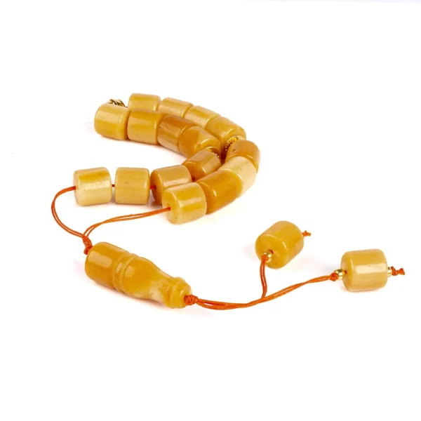 Élégant Komboloi grec de couleur miel - perles fantaisies - fabrication française par Photyne