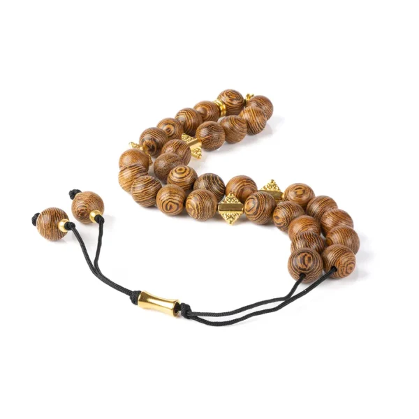 Komboloï grec traditionnel - perles de bois de wengé - Style contemporain - ultra léger- Photyne