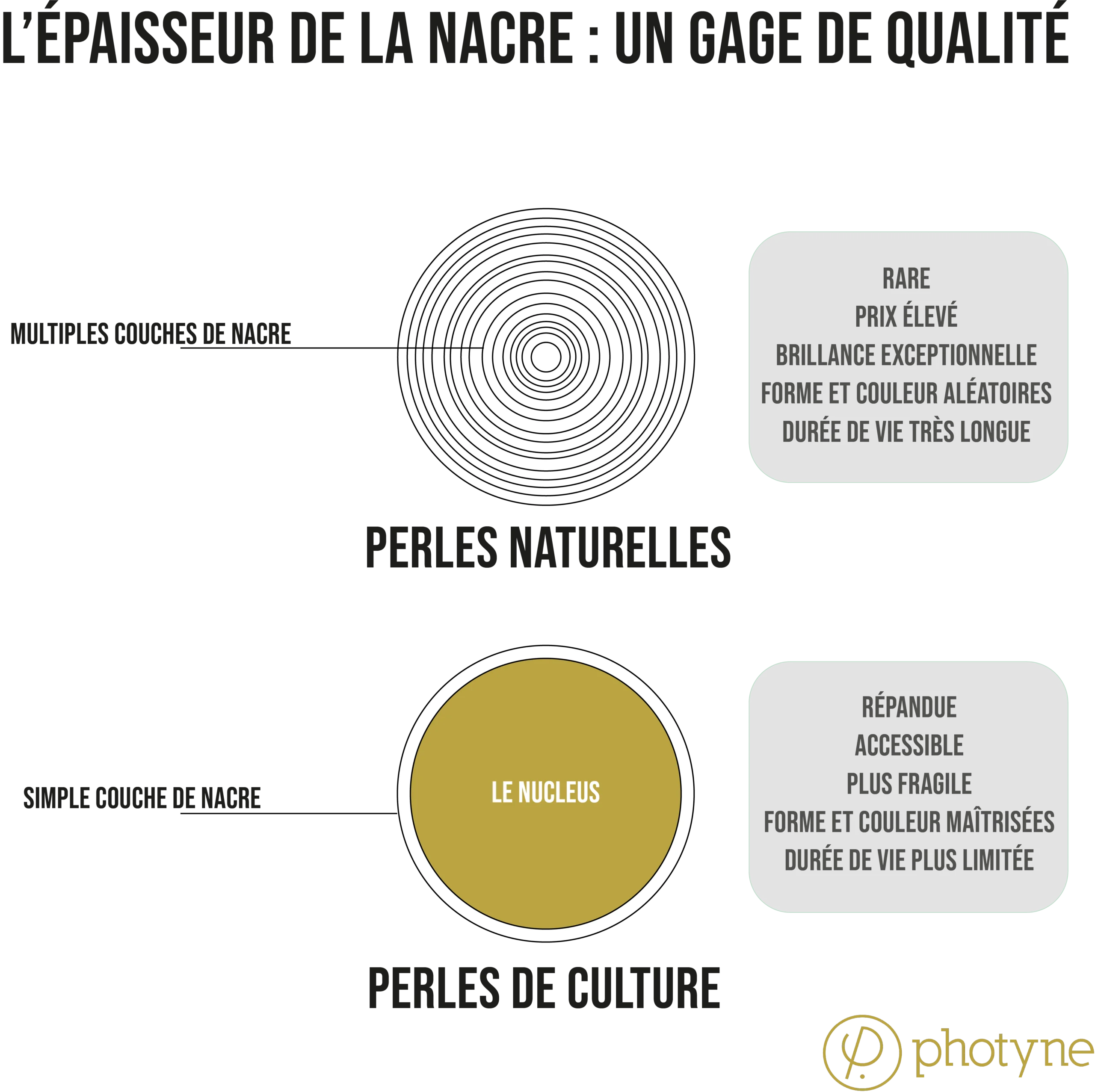 comparaison entre perle de culture et perles naturelle - illustration blog -Photyne