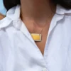 Collier Roxane - médaillon en porcelaine, chaine dorée à l'or fin - un bijou artisanale Photyne