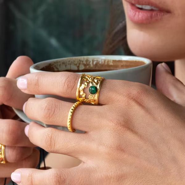 Bague aux motifs d'inspiration grecque - modèle Telia - 100 % made in France parnPhotyne