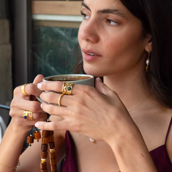 Bagues Uranie Malachite et Lapis Lazuli - Photyne