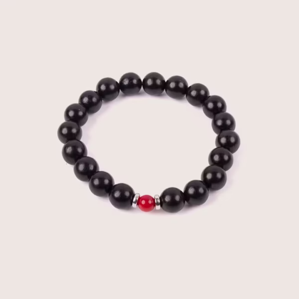 Bracelet homme artisanal en perle de bois d'ébène - Photyne