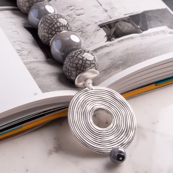 Komboloi de table décoratif grec fait main-perles de céramique origine Grèce-modèle Lissos- Photyne