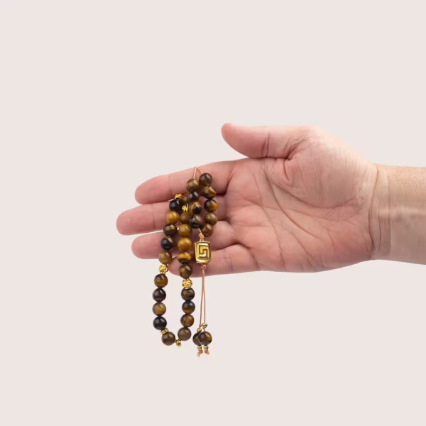 Komboloï grec en oeil de tigre -calme et relaxation- un accessoire traditionnel unique- une création Photyne