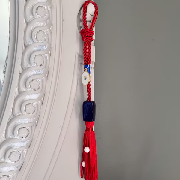 Porte-bonheur Kyvos artisanal grec, perle en verre bleu et œil protecteur contre le mauvais œil, talisman de protection et chance, une création Photyne.