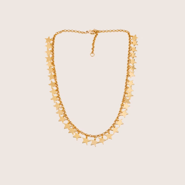 Alternative view of Collier ras du cou chaine avec breloques étoiles Asteria