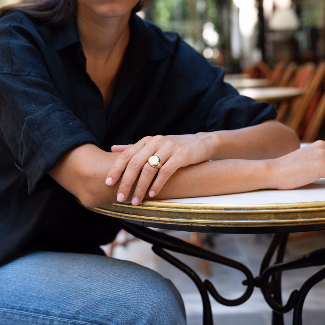 Bague Milos Nacre Blanche – Image 5