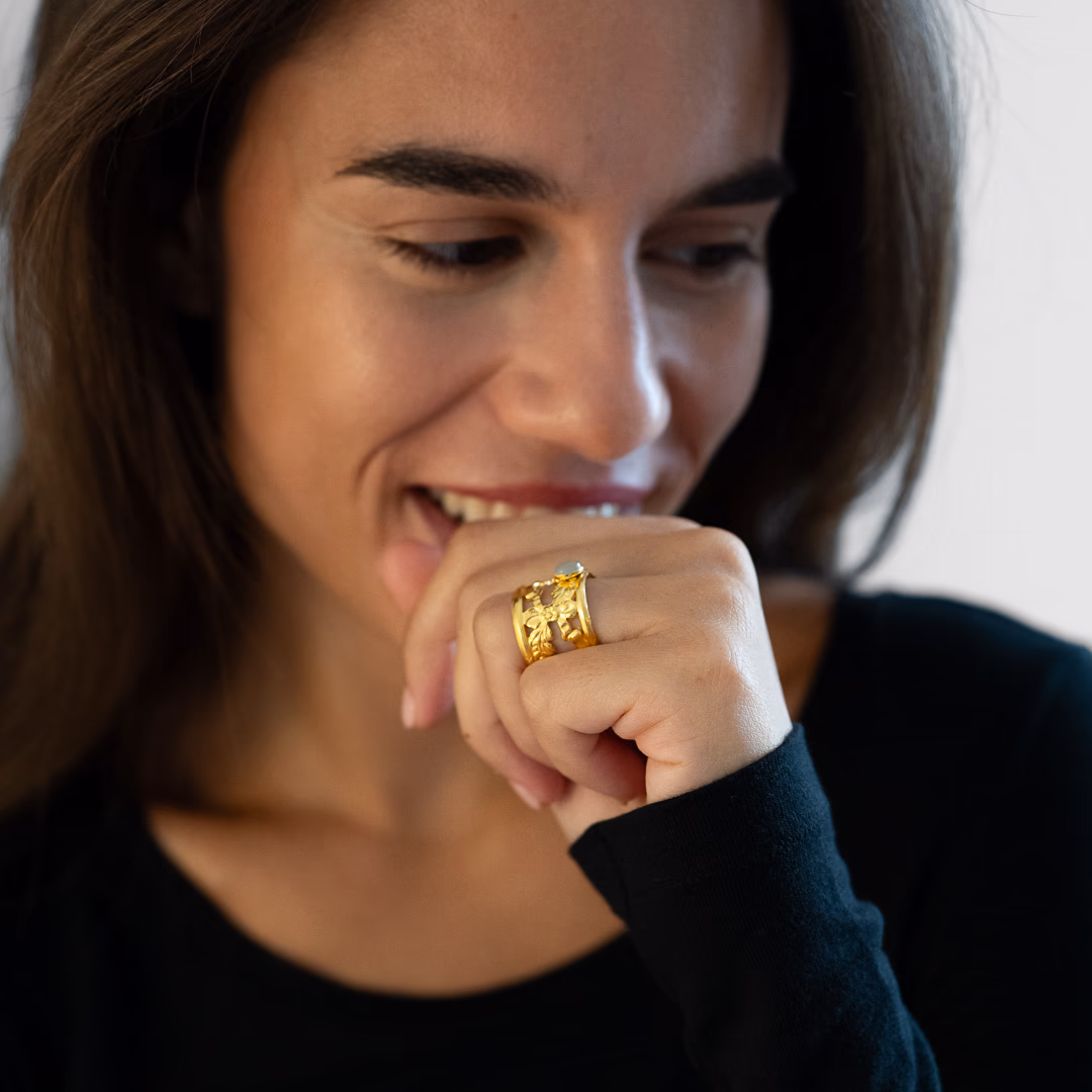 Bague pierre de lune grise Uranie – Image 6