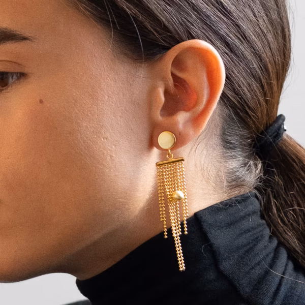 Boucles d'Oreilles maille boule Ios – Image 3