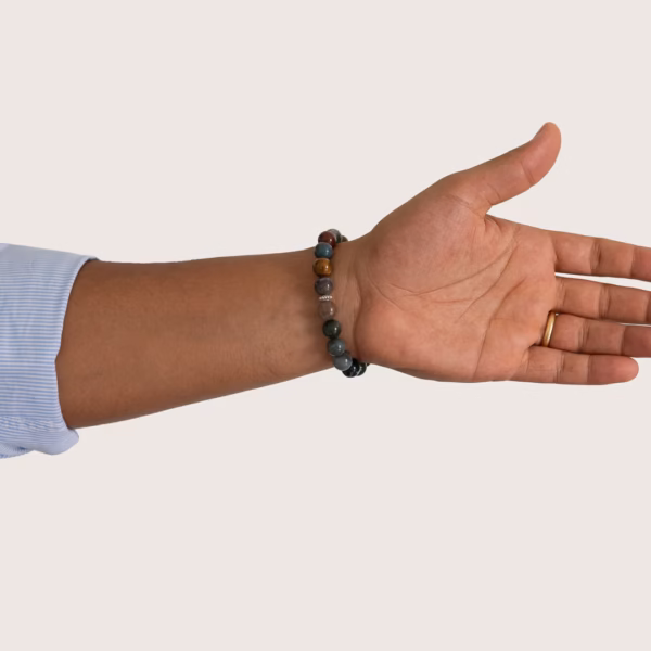 Alternative view of Bracelet pour homme Arès en Agate multicolore