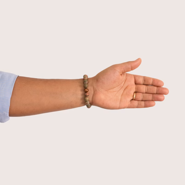 Alternative view of Bracelet pour homme Kitos en Unakite