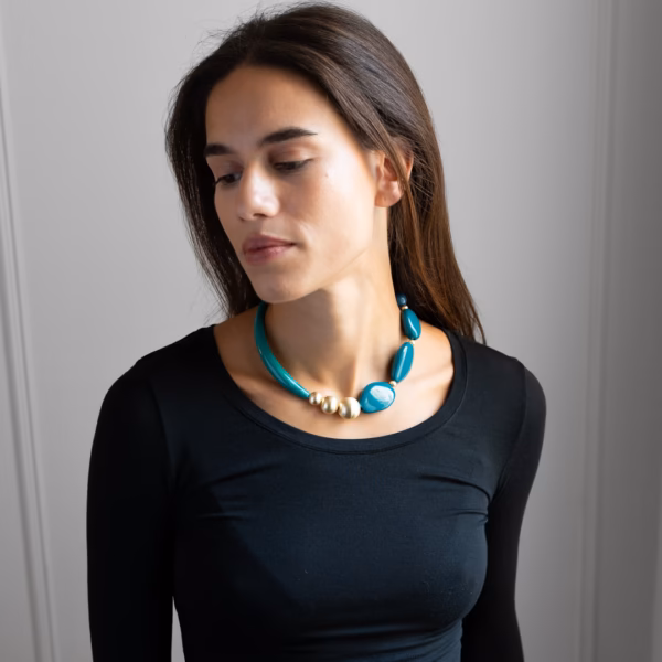 Collier Pia en verre de Murano vert jade – Image 8