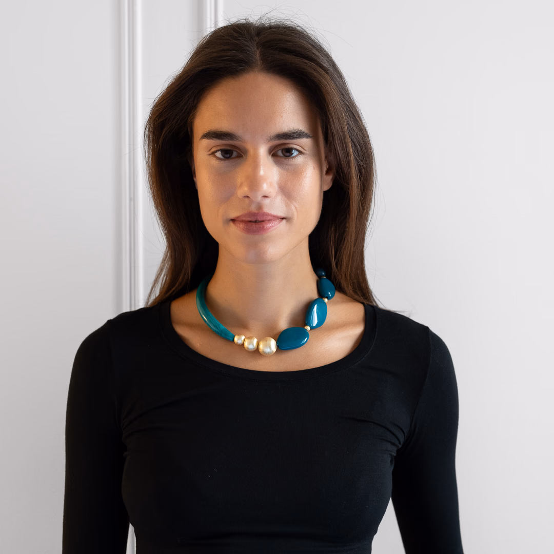Collier Pia en verre de Murano vert jade – Image 3