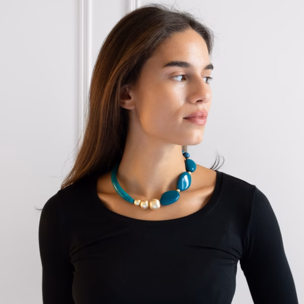 Collier Pia en verre de Murano vert jade – Image 7