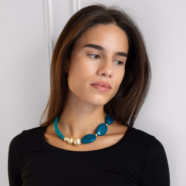 Collier Pia en verre de Murano vert jade – Image 6