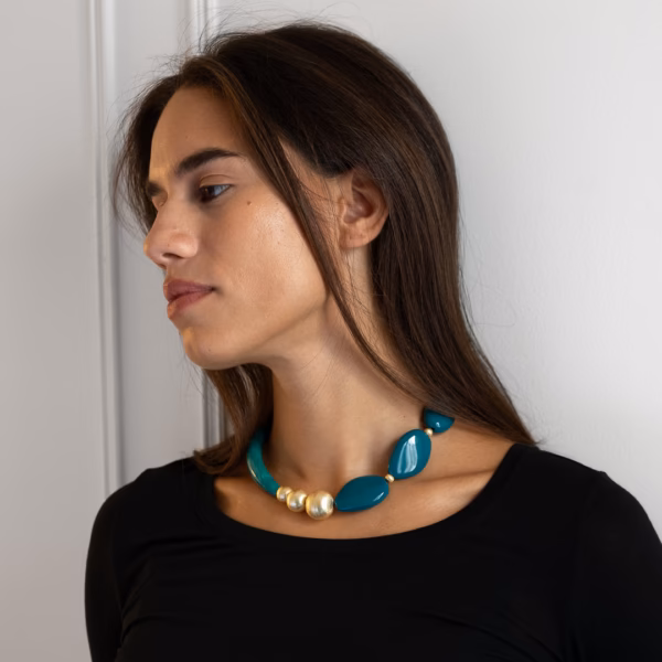 Collier Pia en verre de Murano vert jade – Image 4