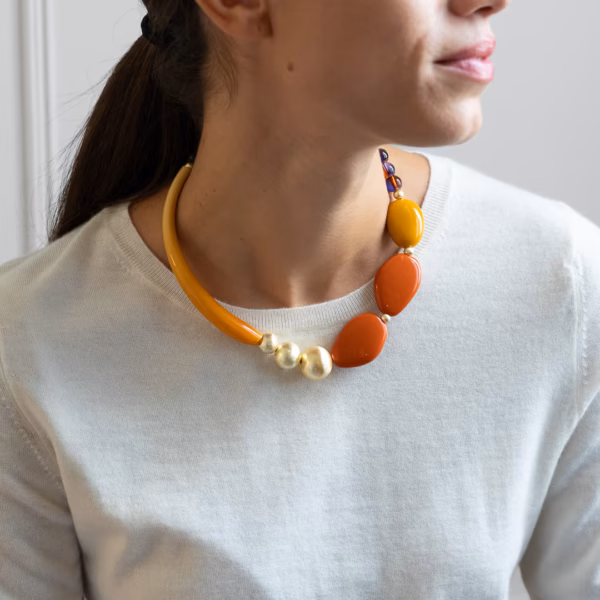 Collier Lisa en verre de Murano ambre