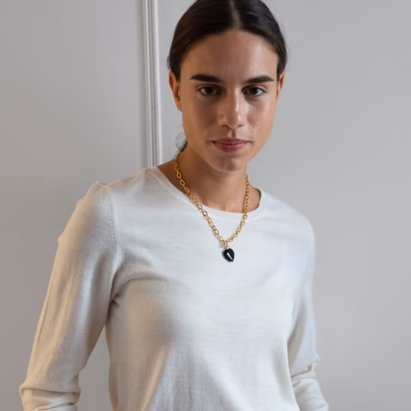 Collier Coeur Sifnos Agate Noire – Image 12
