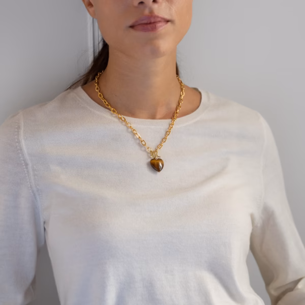 Collier Coeur Sifnos Oeil de Tigre – Image 8