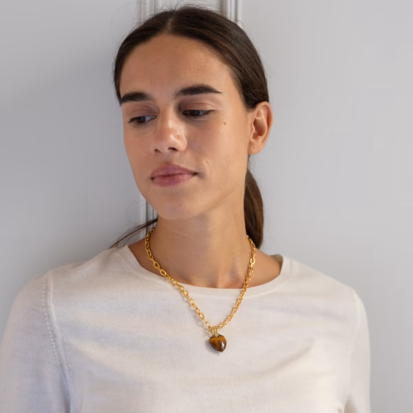 Collier Coeur Sifnos Oeil de Tigre – Image 7