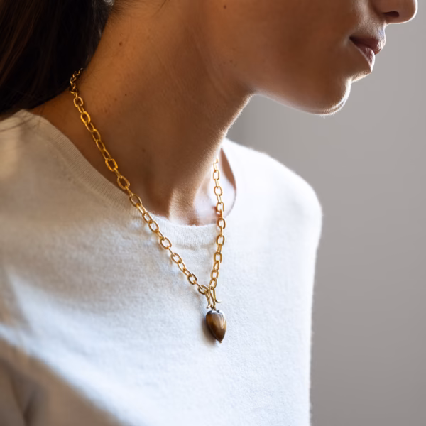 Collier Coeur Sifnos Oeil de Tigre – Image 3